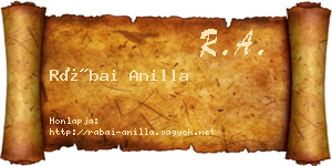 Rábai Anilla névjegykártya